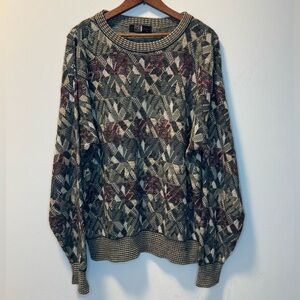 Vintage Grandpa TSR USA Geometric Men’s Knit Sweater Size Medium